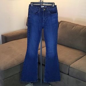 Long flare-leg denim